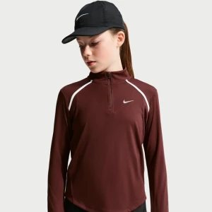 Koszulka z długim rękawem i zamkiem 1 / 2 dla dużych dzieci (dziewcząt) Dri-FIT Nike Tempo - Fiolet