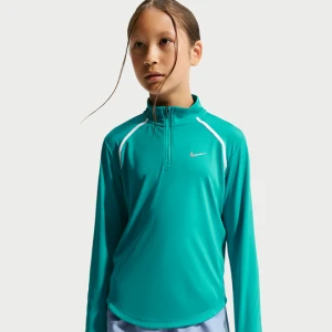 Koszulka z długim rękawem i zamkiem 1 / 2 dla dużych dzieci (dziewcząt) Dri-FIT Nike Tempo - Zieleń