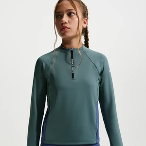 Zdjęcie produktu Koszulka z długim rękawem i zamkiem 1/2 dla dużych dzieci (dziewcząt) Nike Pro Dri-FIT - Szary