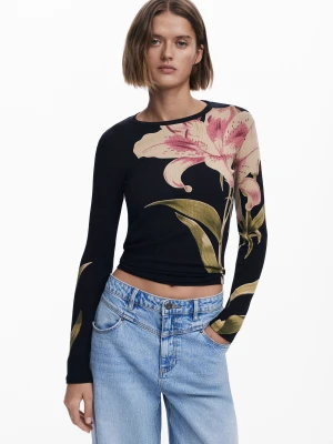 Koszulka z długim rękawem orchidea Desigual