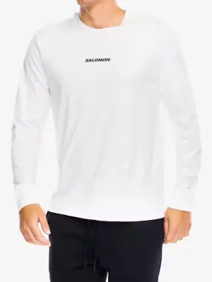 Koszulka z długim rękawem Salomon Logo Perf L/S Tee - white