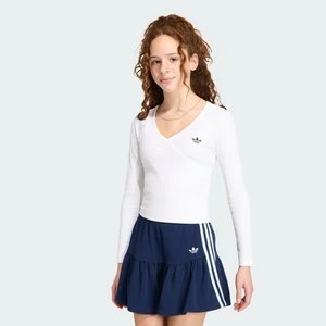 Koszulka Z DŁUGIM RĘKAWEM SLIM MINI RIB WRAP Adidas biały