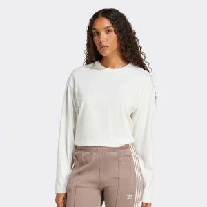 Zdjęcie produktu adidas Originals Koszulka z Długim Rękawem Trefoil Nadrukiem na Plecach kobiety Długie rękawy biały rozmiar Odzież