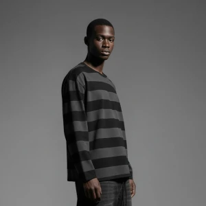 Koszulka z długim rękawem w czarno-szare paski House