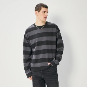 Koszulka z długim rękawem w czarno-szare paski House