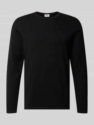 Koszulka z długim rękawem z czystej bawełny krój slim fit Drykorn Czarny