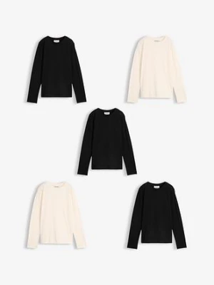 Koszulka z długim rękawem z czystej bawełny organicznej (5 szt.) bonprix