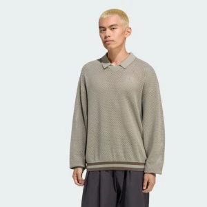 Koszulka z długim rękawem z modelowanej dzianiny Adidas Silver Pebble