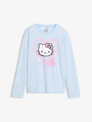 Koszulka z długim rękawem z motywem Hello Kitty, z czystej bawełny bonprix