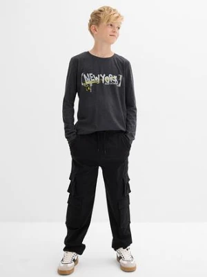 Koszulka z długim rękawem z nadrukiem bonprix