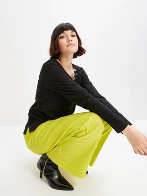 Koszulka z długimi rękawami i ozdobnymi kółkami bonprix