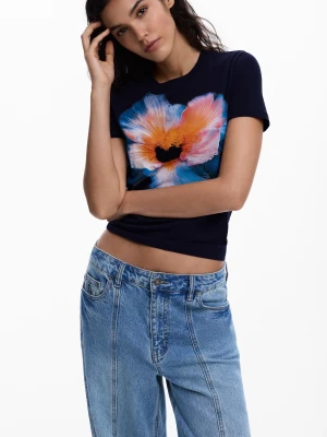 Koszulka z dużym kwiatem Desigual