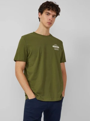 Koszulka z dżerseju z nadrukiem z przodu s.Oliver oliwkowy