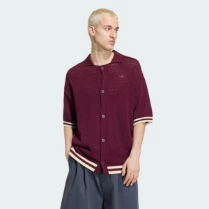 KOSZULKA Z DZIANINY Adidas bordowy