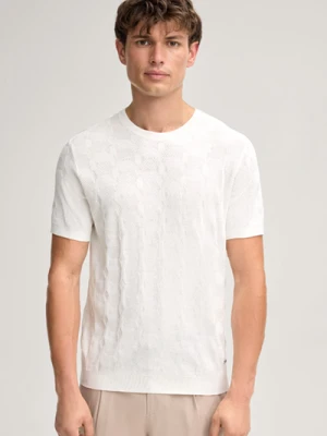 Koszulka z dzianiny Mailon w kolorze złamanej bieli Joop