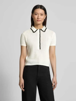 koszulka z dzianiny o kroju regular fit z czystej bawełny model 'SLYSA' HUGO