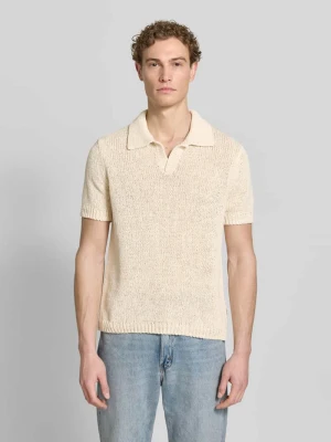 Koszulka z dzianiny o kroju regular fit z kołnierzykiem polo Marc O'Polo Złamany biały