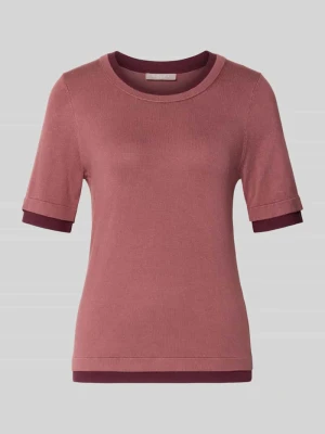 Koszulka z dzianiny o kroju slim fit z mieszanka wiskozy Christian Berg Brudnoróżowy