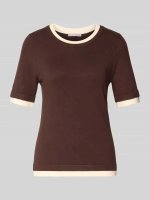 Koszulka z dzianiny o kroju slim fit z mieszanka wiskozy Christian Berg Ciemnobrązowy