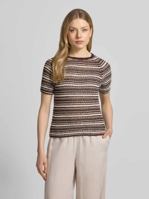 Koszulka z dzianiny we wzór na całej powierzchni ze zrolowanym brzegiem Jake*s Casual