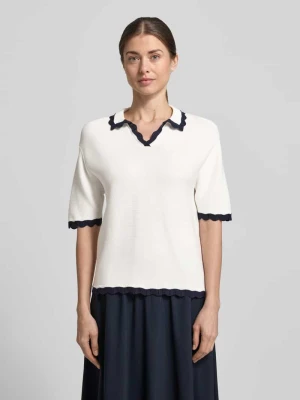 Koszulka z dzianiny z kołnierzykiem polo i dekoltem w serek Christian Berg Woman