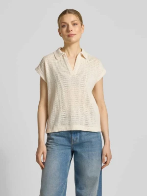 Koszulka z dzianiny z kołnierzykiem polo i dekoltem w serek model 'Somona' Opus