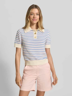 Koszulka z dzianiny z kołnierzykiem polo i listwą guzikową Gant