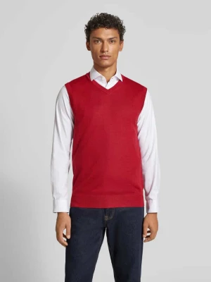 Koszulka z dzianiny z mieszanki wełny z dekoltem w serek Christian Berg Men