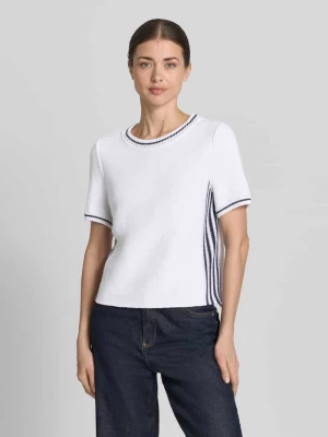 Koszulka z dzianiny z paski w kontrastowym kolorze Marc Cain