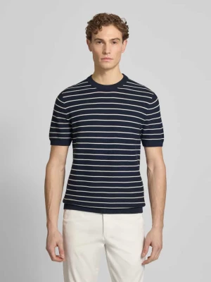 Koszulka z dzianiny z prążkowanym okrągłym dekoltem MCNEAL