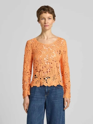 Koszulka z dzianiny z szydełkową koronką model 'Cornelly' monari