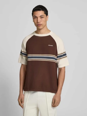 Koszulka z dzianiny z wyhaftowanym logo i okrągłym dekoltem Pegador