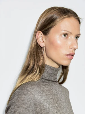 Koszulka Z Golfem I Krótkim Rękawem - Norkowy - - Massimo Dutti - Kobieta