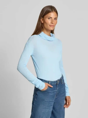 Koszulka z golfem o kroju slim fit z czystej bawełny American Vintage Jasnoniebieski