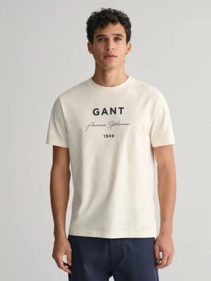 Koszulka z Graficznym Nadrukiem Script GANT