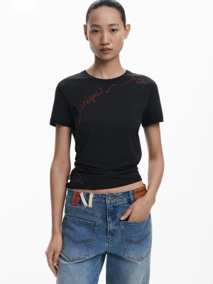 Koszulka z haftowanym napisem Desigual