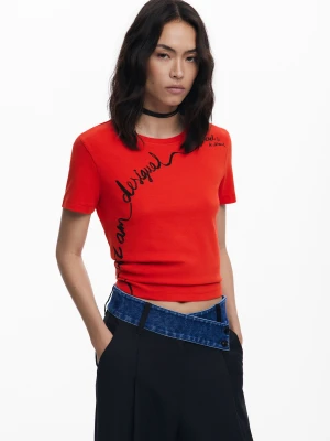 Koszulka z haftowanym napisem Desigual