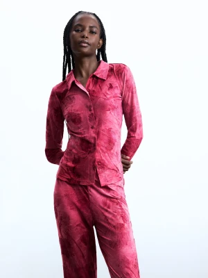 Koszulka z haftowanymi kwiatami Desigual