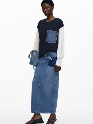Koszulka z kieszenią denim Botter Desigual