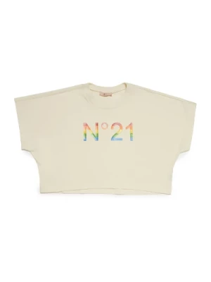 Koszulka z kolorowym nadrukiem w stylu cropped N21