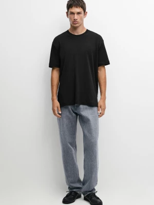 Koszulka Z Krótkim Rękawem 100% Bawełna - Czarny - Massimo Dutti - Male