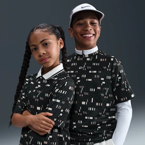 Koszulka z krótkim rękawem dla dużych dzieci (chłopców) Dri-FIT Nike Multi - Czerń