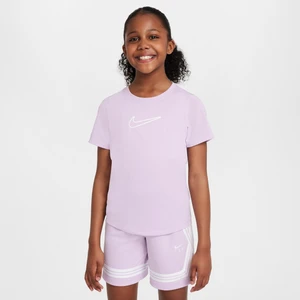 Koszulka z krótkim rękawem dla dużych dzieci (dziewcząt) Dri-FIT Nike One Fitted - Fiolet