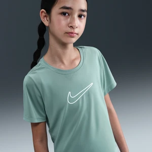 Koszulka z krótkim rękawem dla dużych dzieci (dziewcząt) Dri-FIT Nike One Fitted - Zieleń
