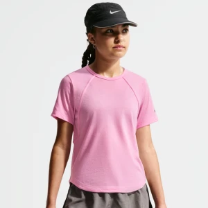 Koszulka z krótkim rękawem dla dużych dzieci (dziewcząt) Dri-FIT Nike Tempo - Różowy