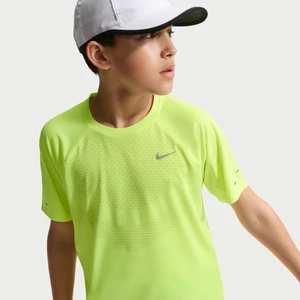 Koszulka z krótkim rękawem Nike Stride Dri-FIT dla dużych dzieci - Żółty