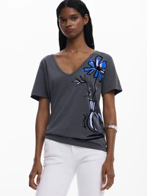 Koszulka z krótkim rękawem w kwiaty Desigual