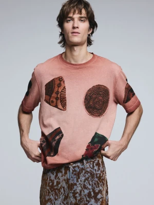 Koszulka z krótkim rękawem z łatkami Desigual