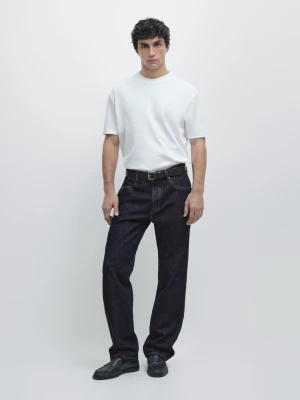 Koszulka Z Krótkim Rękawem Ze 100% Bawełny - Biały - - Massimo Dutti - Mężczyzna