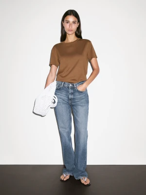 Koszulka Regular Fit Z Kołnierzykiem - Toffee - - Massimo Dutti - Kobieta